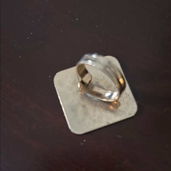 Vintage Gold Tone Monogrammed Square Adjustable Ring - Picture 3 of 5